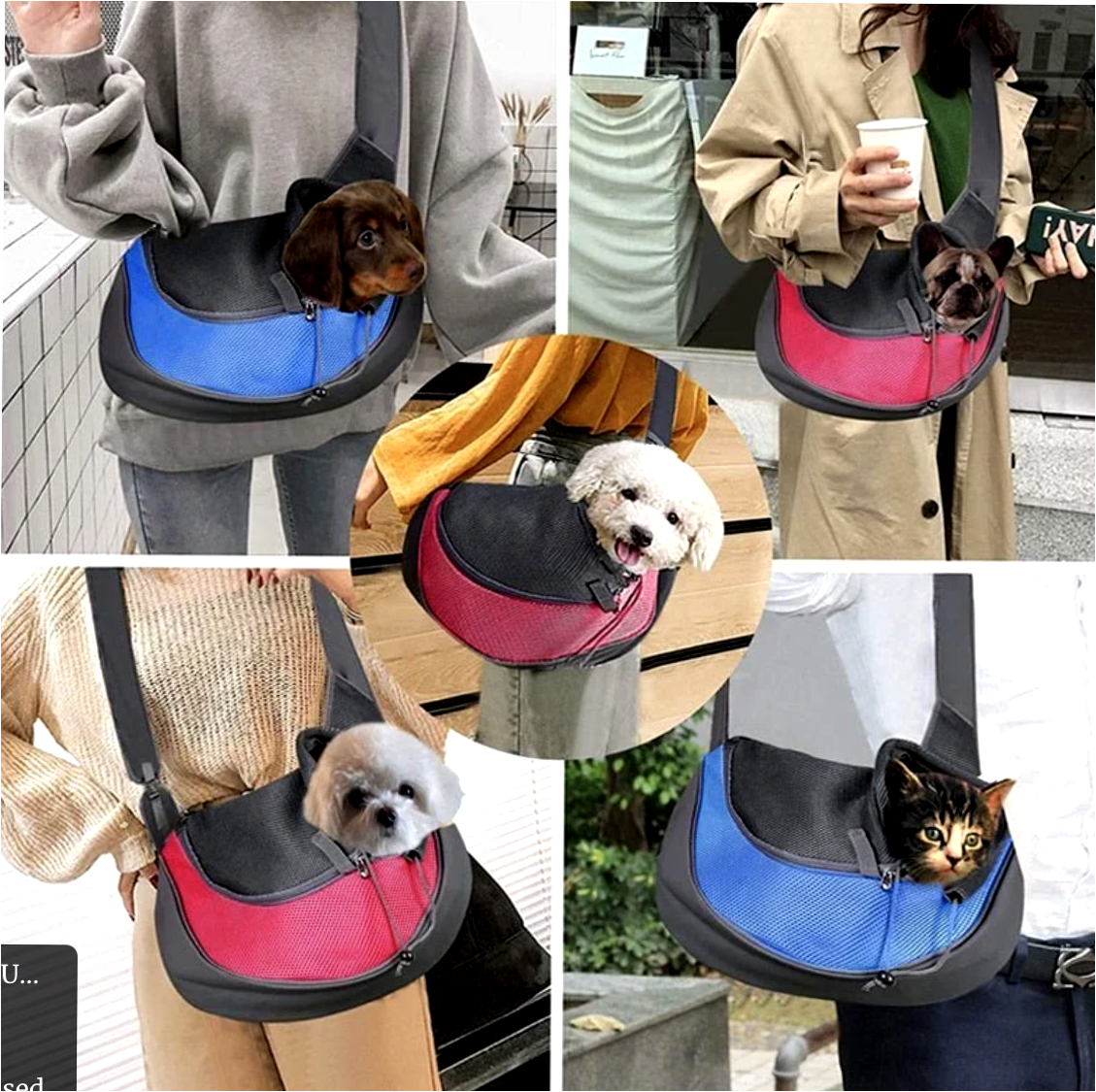 Airy shoulder bag for pets