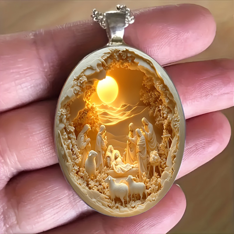 Christmas Nativity 3D Relief Pendant