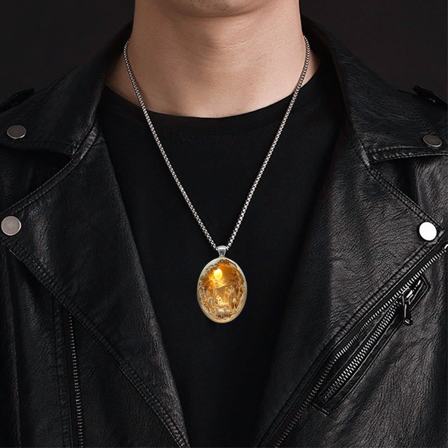 Christmas Nativity 3D Relief Pendant