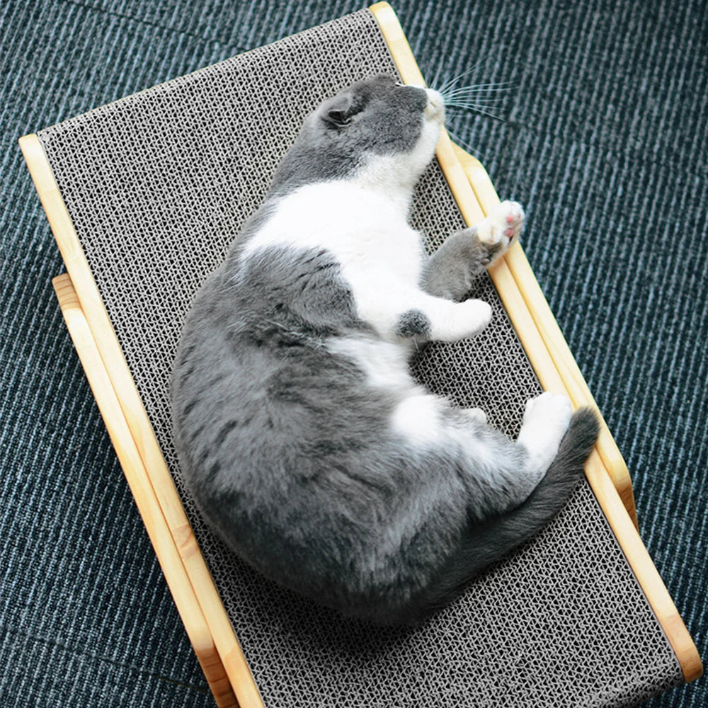 Wooden scratcher for cats