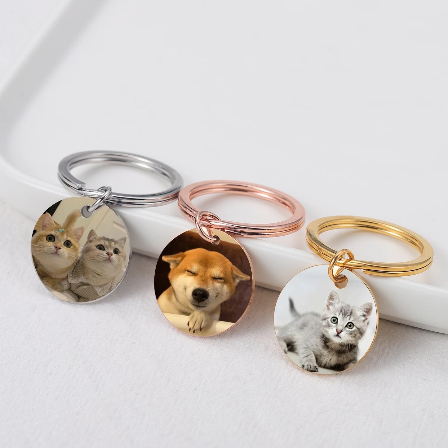 Personalized key ring with your pet's photo