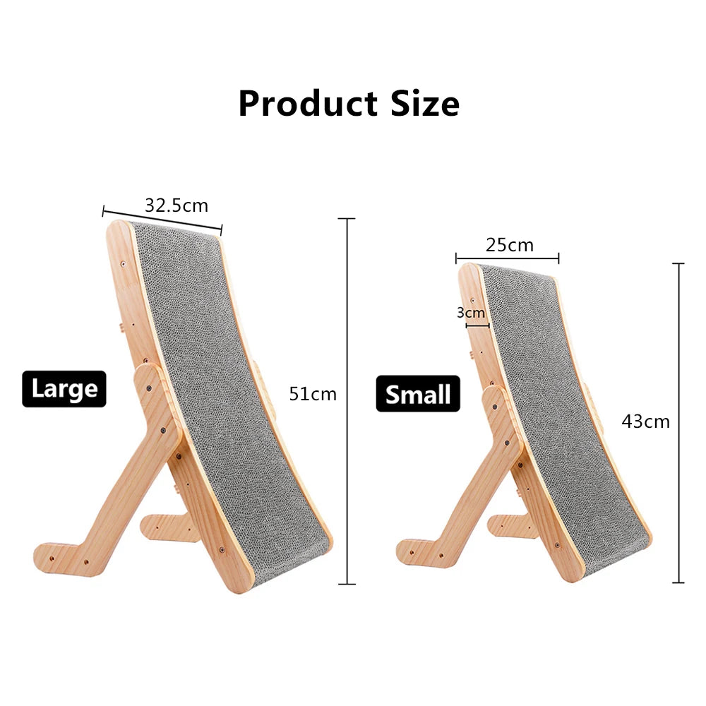 Wooden scratcher for cats