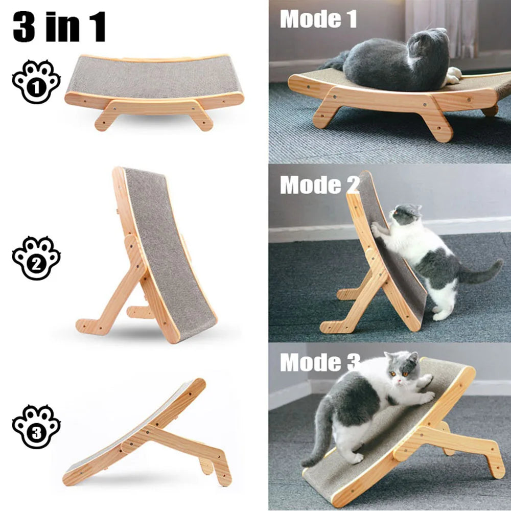 Wooden scratcher for cats