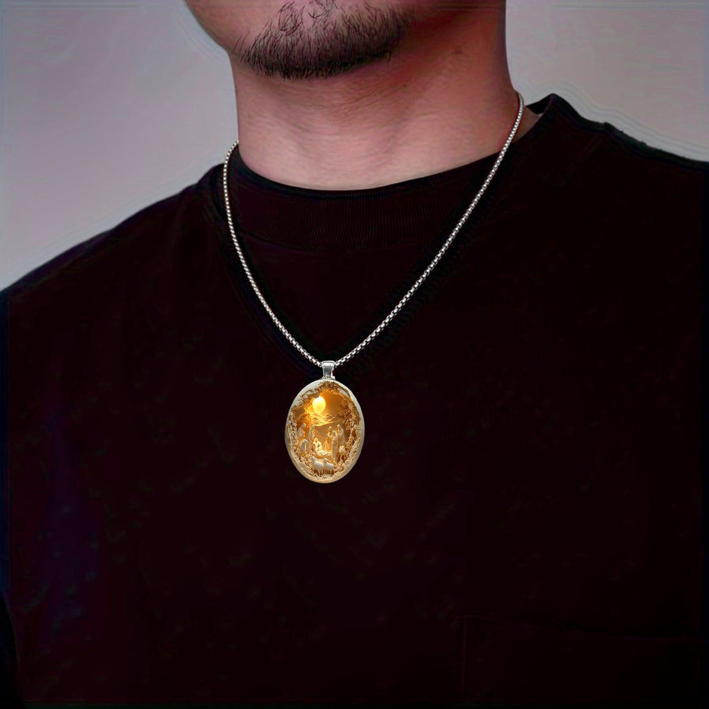 Christmas Nativity 3D Relief Pendant