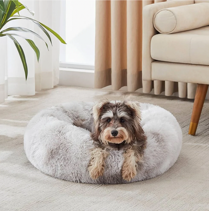 Round pet donut bed