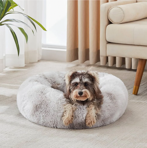 Round pet donut bed