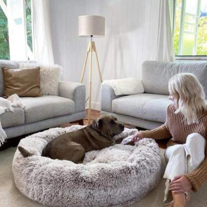 Round pet donut bed