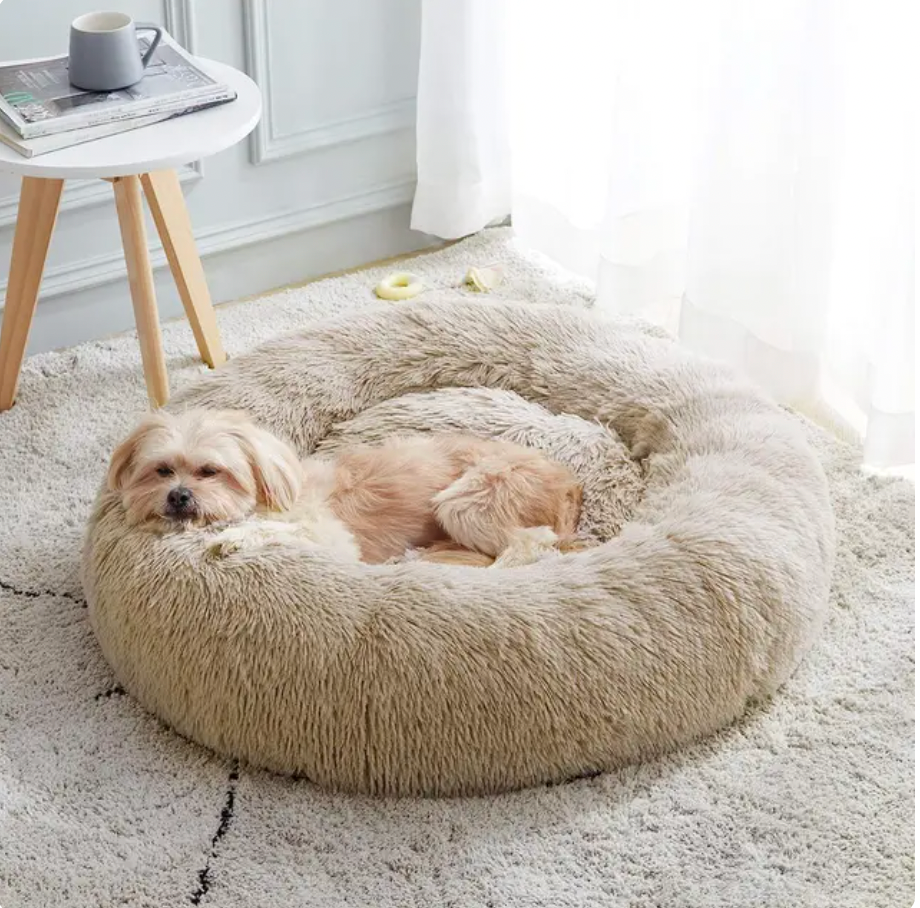 Round pet donut bed