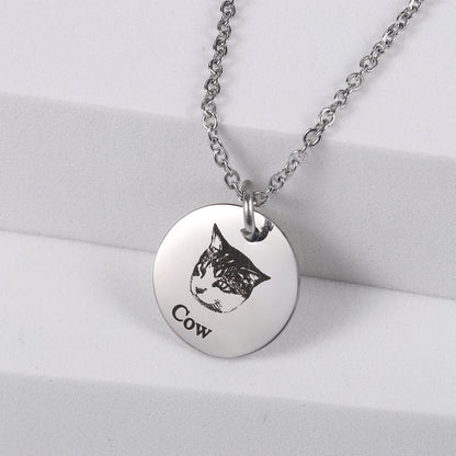 Personalized disc necklace with your pet's photo.