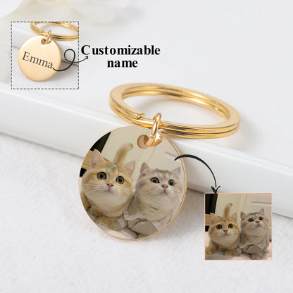 Personalized key ring with your pet's photo