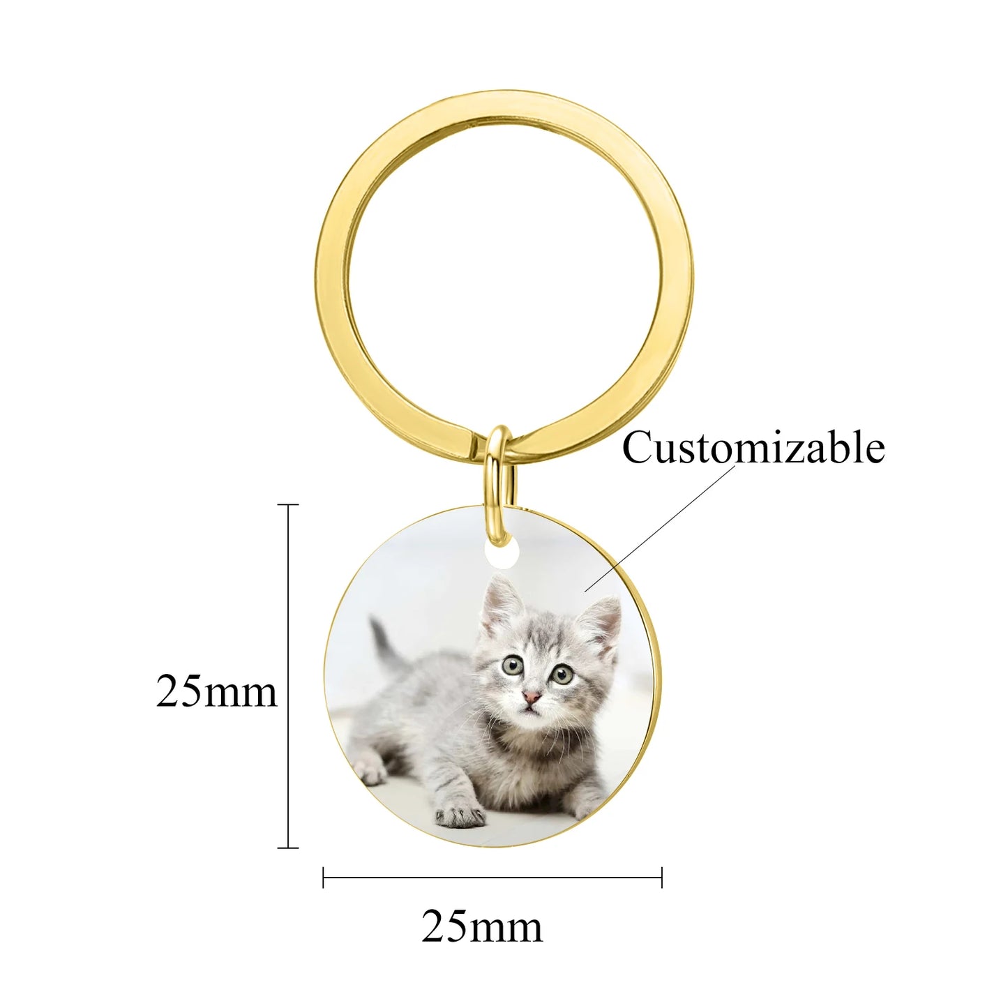 Personalized key ring with your pet's photo