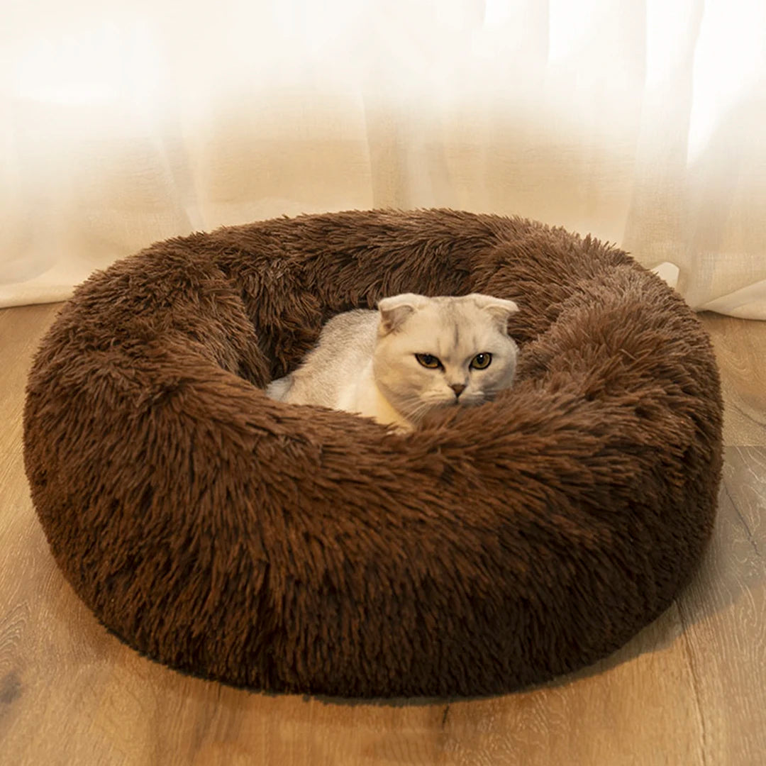 Round pet donut bed