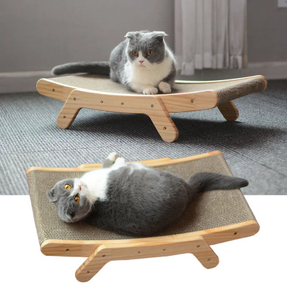 Wooden scratcher for cats