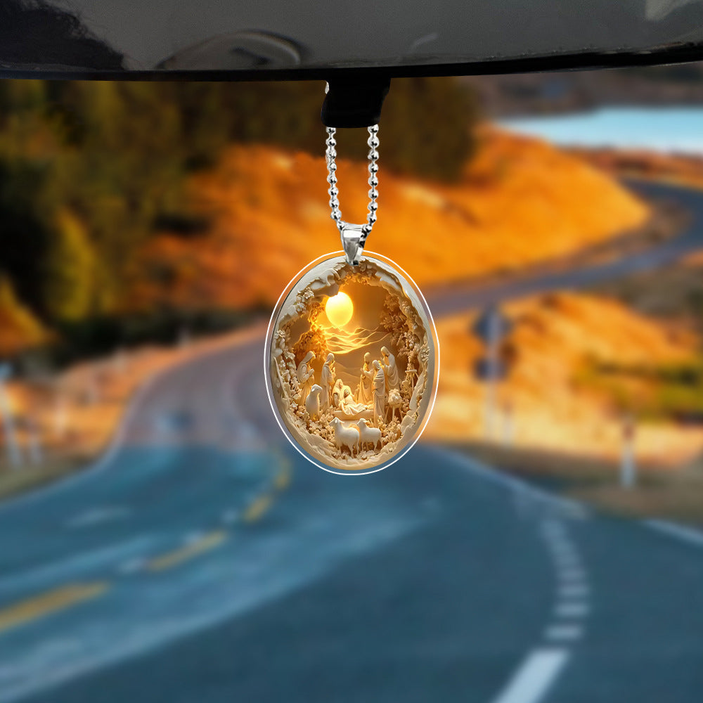 Christmas Nativity 3D Relief Pendant
